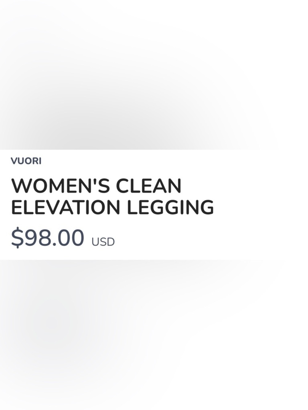 VUORI Clean Elevation New With Tags Women’s Leggings Pale Heather  L - Picture 3 of 7